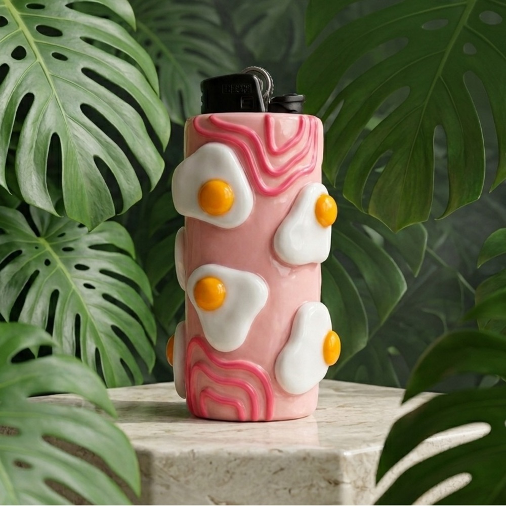 3D Sunnyside Up Egg Lighter Case - Custom Colours